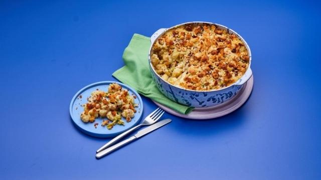 Nutty savoy cabbage and gnocchi bake