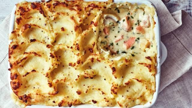 Fish pie with mustard mash