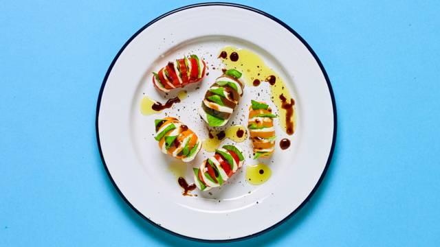 Hasselback cherry tomatoes