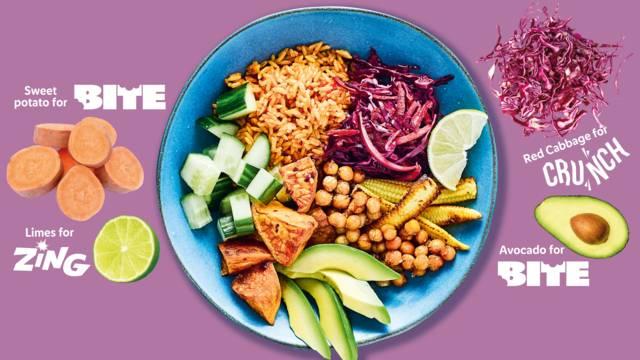Crunchy rainbow Buddha bowl