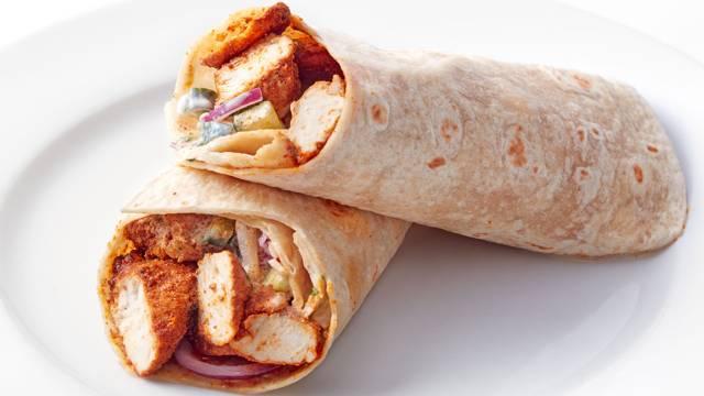 Tandoori chicken wraps
